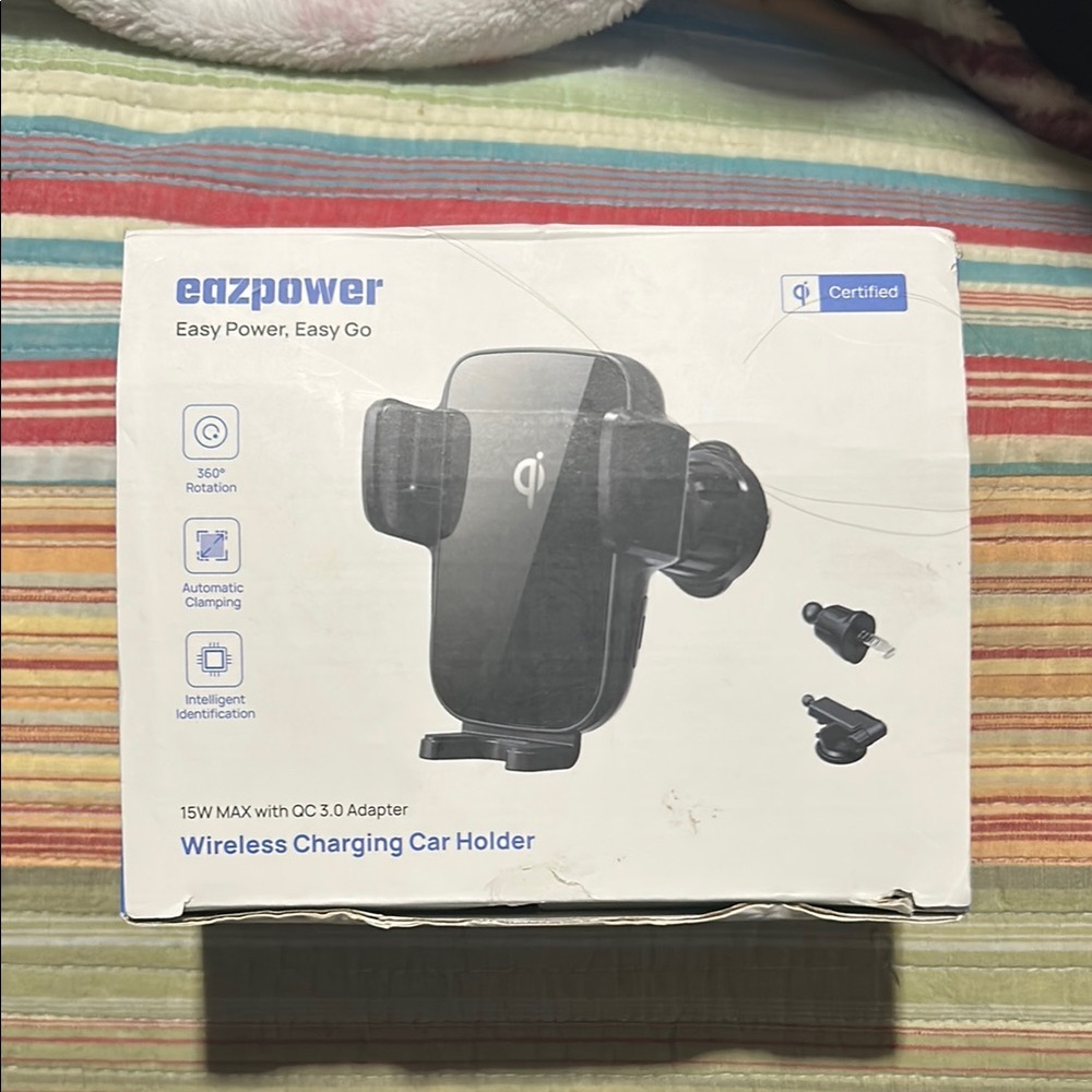 Black Wireless Car Charger Mount